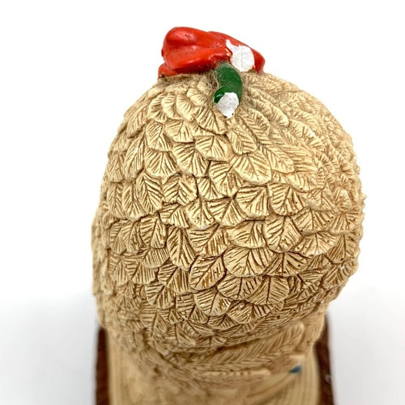 1970's Hand painted PEPIWARE stoneware shy owl with hat and roses - Picture 8 of 10